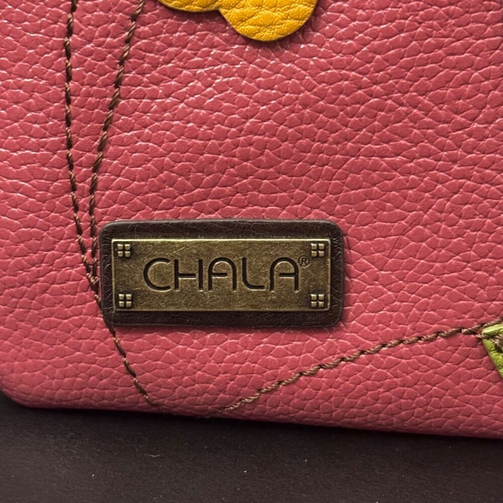 Chala Pink Owl Applique Crossbody Purse With Leather Accents & Adjustable Strap - Picture 4 of 14